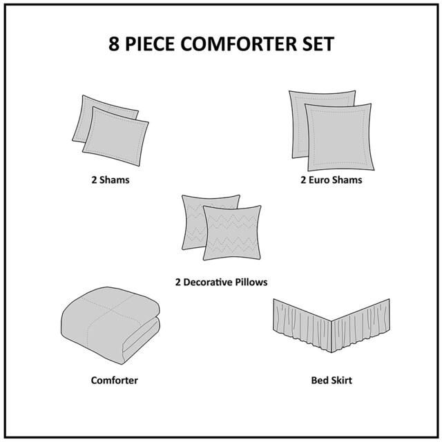 Madison Park Carlton Aqua 8-Piece Comforter Set