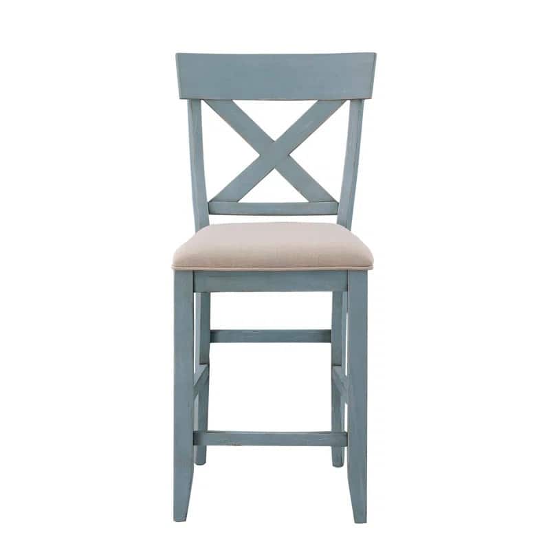 Belsey X Back Upholstered Counter Stool Set of 2