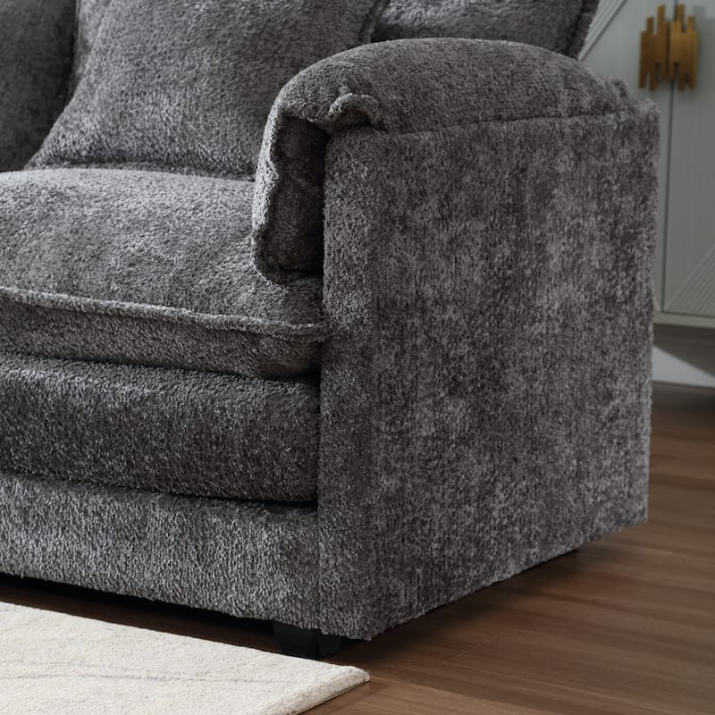 Chenille Fabric L-Shape Comfy Oversized three-seat Modular Sectional Sofa