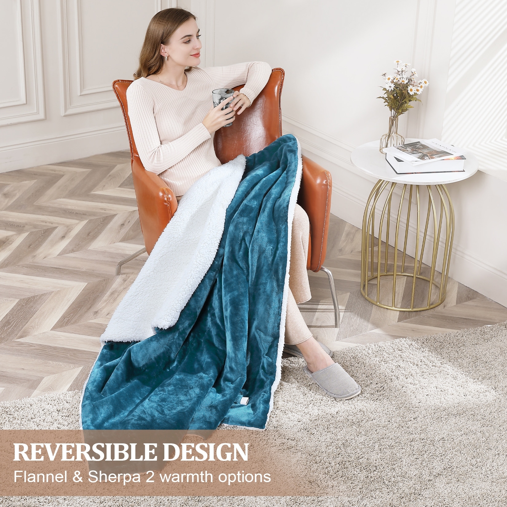 Heated Blanket Electric Soft Thickened Flannel to Sherpa Fast On Sale Bed Bath Beyond 39510539