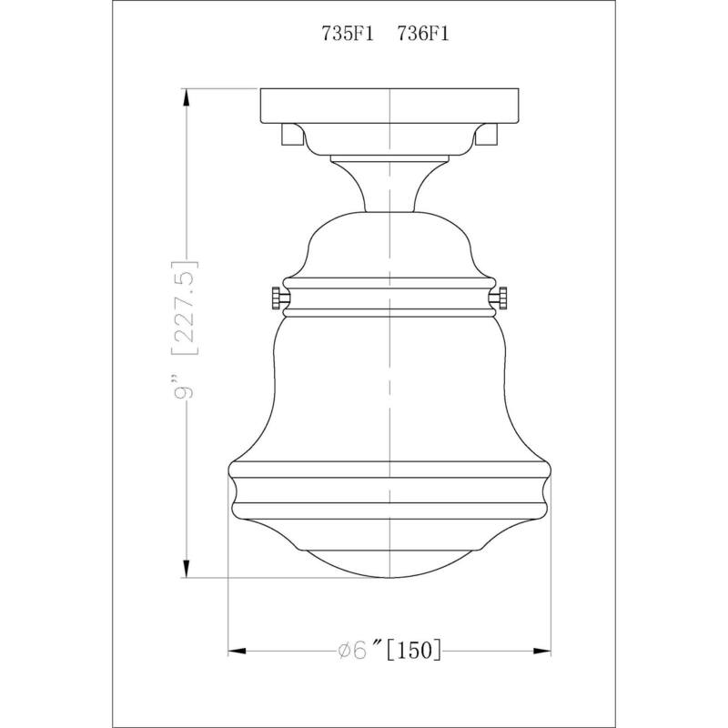 Z-Lite 735F1 Vaughn 6" Wide Flush Mount Ceiling Fixture
