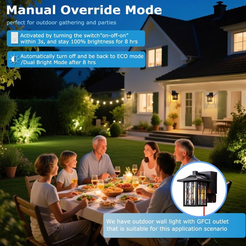 Motion Sensor Outdoor Wall Lantern with Water Glass Set of 2 - 2 Packs