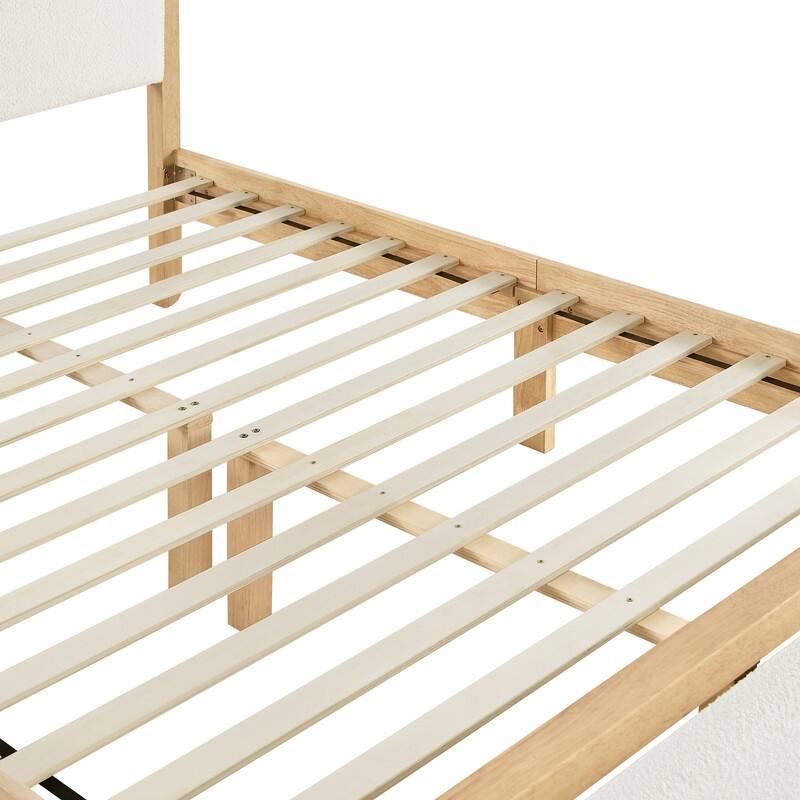 Modern Upholstered Platform Bed Frame with USB & Type-C Charging
