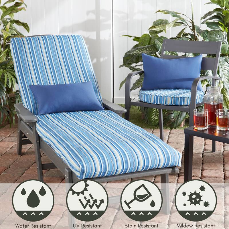 Greendale Home Fashions 18" Round Outdoor Chair Pad (Set of 2)