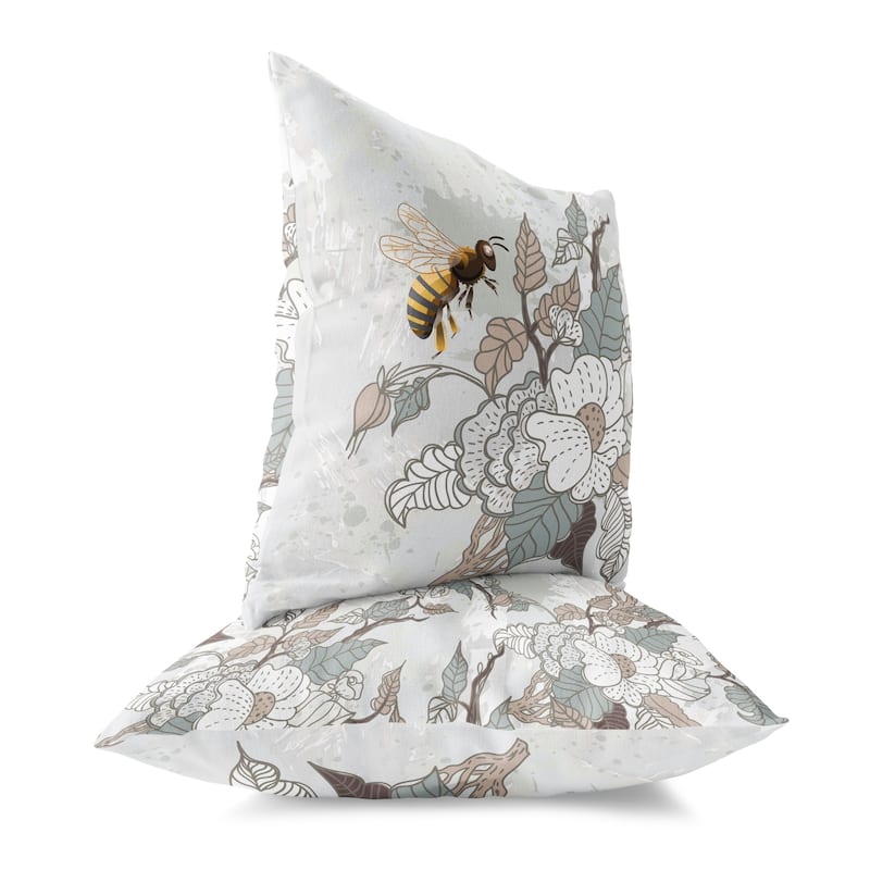 Amrita Sen Bee Bush Bliss Faux Suede Accent Pillow with Zip