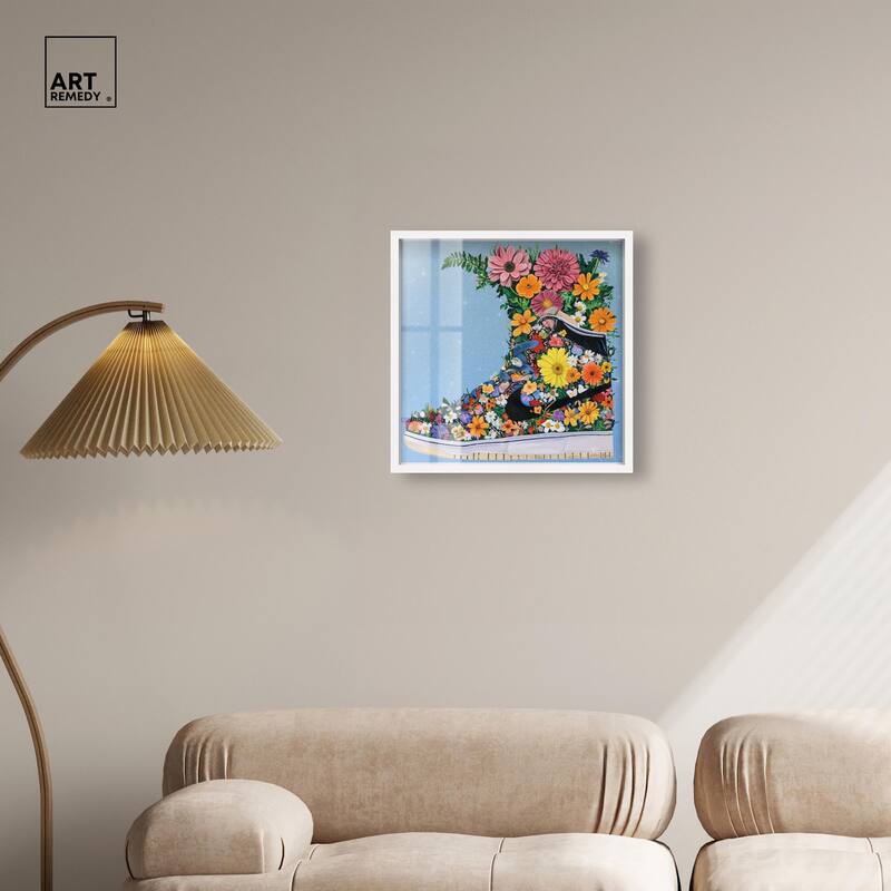 Blooming Floral Sneaker Shadowbox by Art Remedy