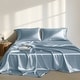 preview thumbnail 61 of 91, Madison Park Essentials Satin Luxury 6 PC Sheet Set Cal King - Blue