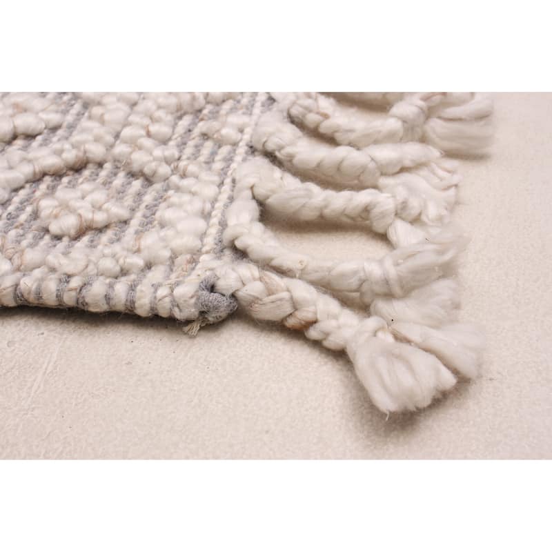 ECARPETGALLERY Braid weave Sienna Cream Wool Rug - 2'3 x 7'8