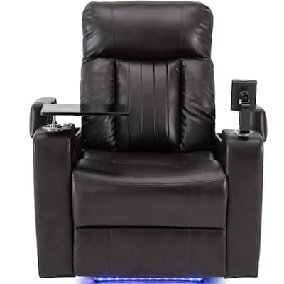 Button Controller Power Recliner with Storage Arms &Cupholders, Swivel Tray Table and Cell Phone Stand, for Office, Etc