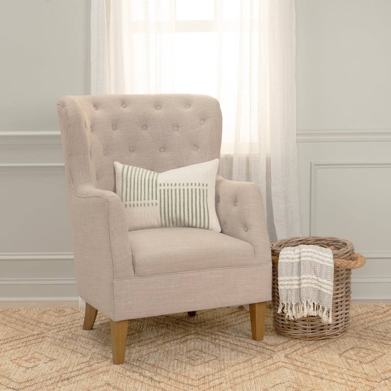 Rizzy Home Transitional Natural Pillow Cover - 14"x20"