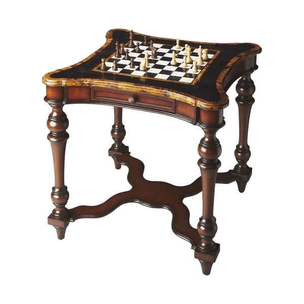 slide 1 of 1, Offex Traditional Square Wooden Game Table in Heritage Finish, 28"W x 28"D x 30"H - Assorted