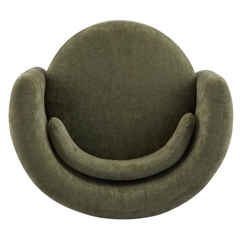 Christopher Knight Home - Swivel Green Fabric Accent Armchair with Lumbar Pillow