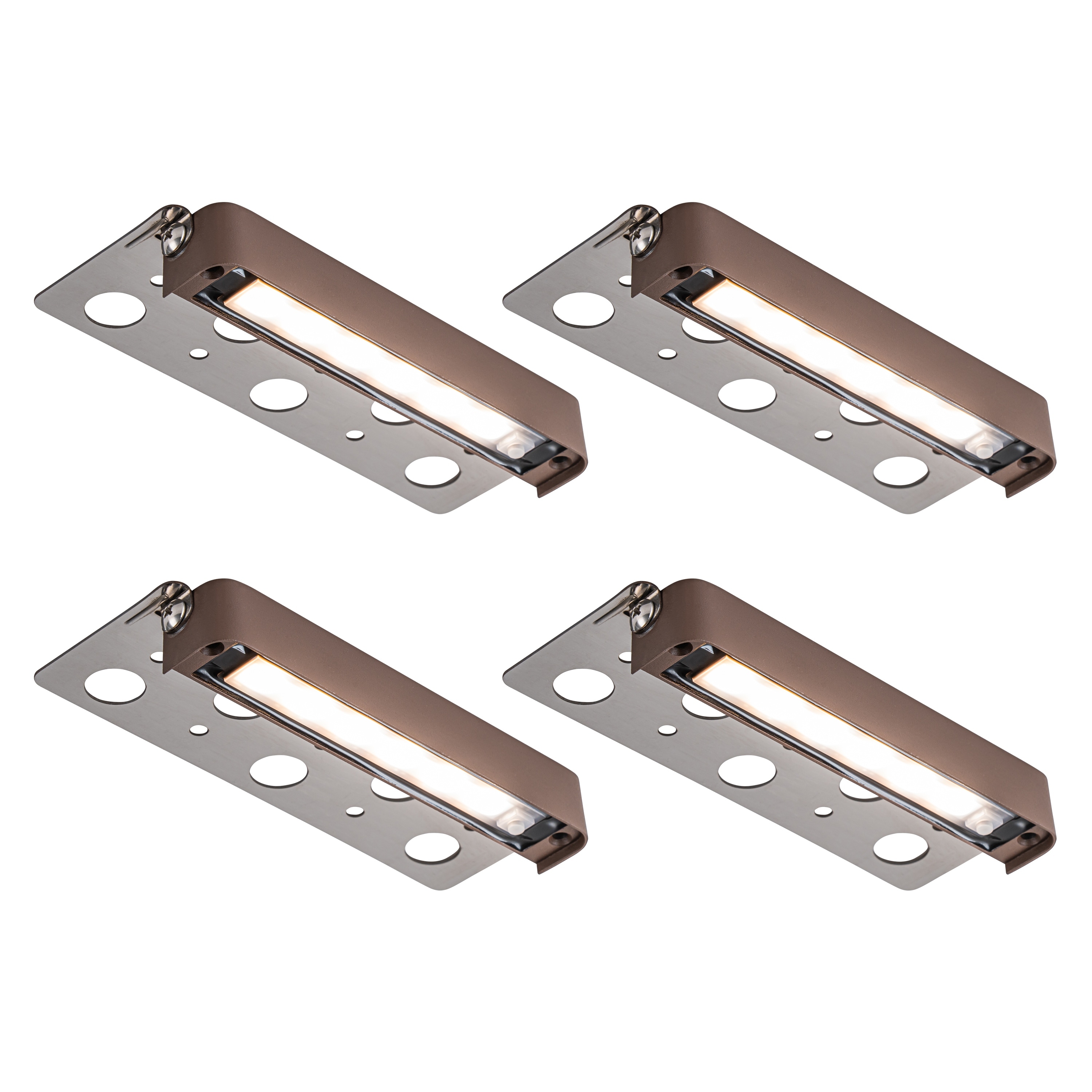 4-Pack Low-voltage Aluminum Dimmable LED Outdoor Lanscape Step Light with Selectable 2700K//3000K/4000K/5000K/6500K