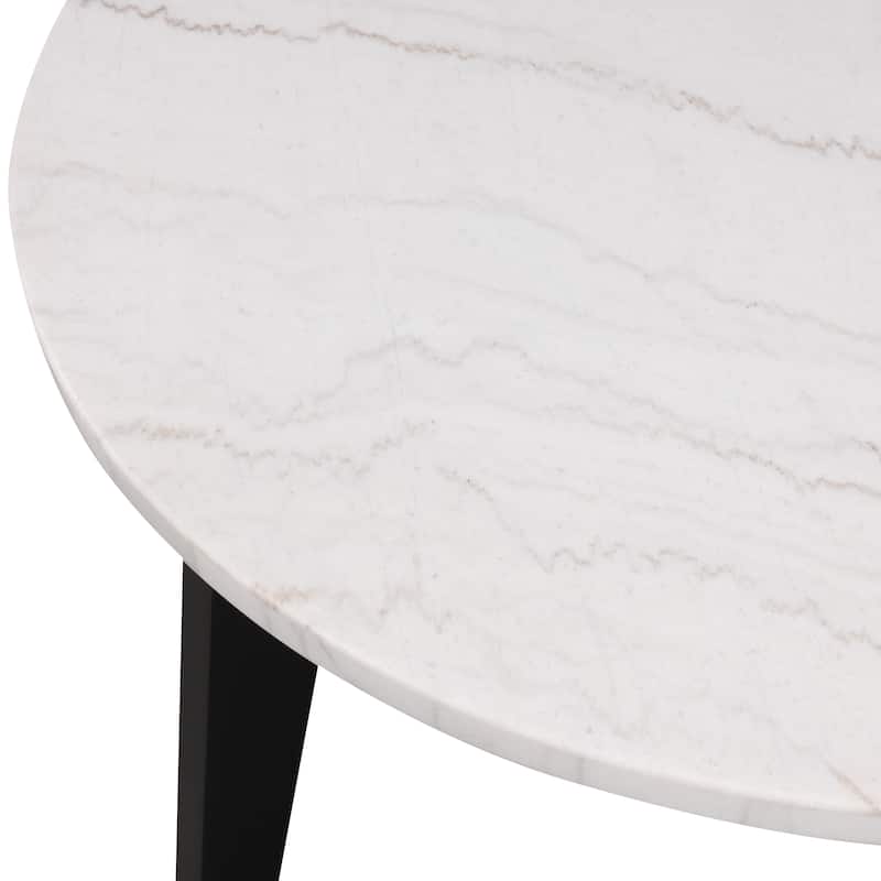 Furniture of America Fieny Modern Genuine White Marble Round 45-inch Dining Table