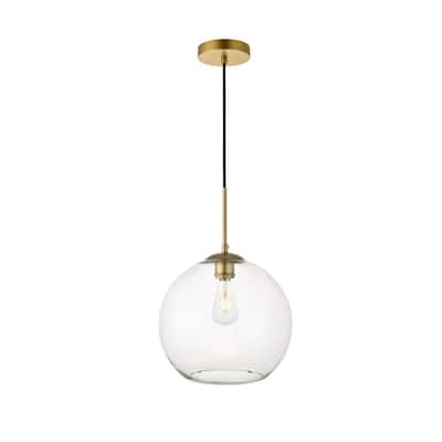 1-Light 12-inch Clear Glass Pendant