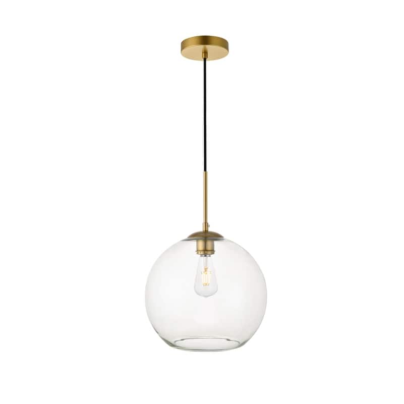 1-Light 12-inch Clear Glass Pendant