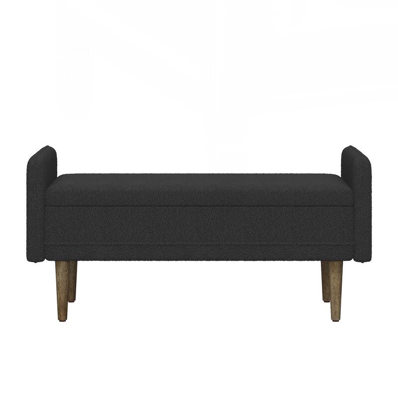 Storage Soft Bench with Armrests for Living Room, Entryway and Bedroom