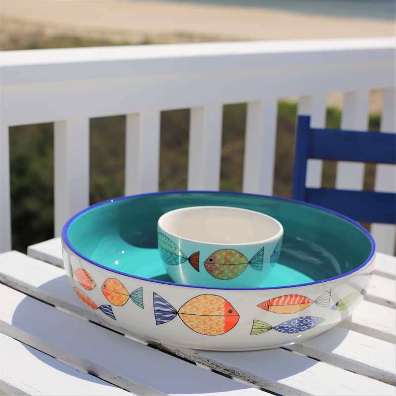 Euro Ceramica FreshCatch 2 Piece Chip and Dip Set