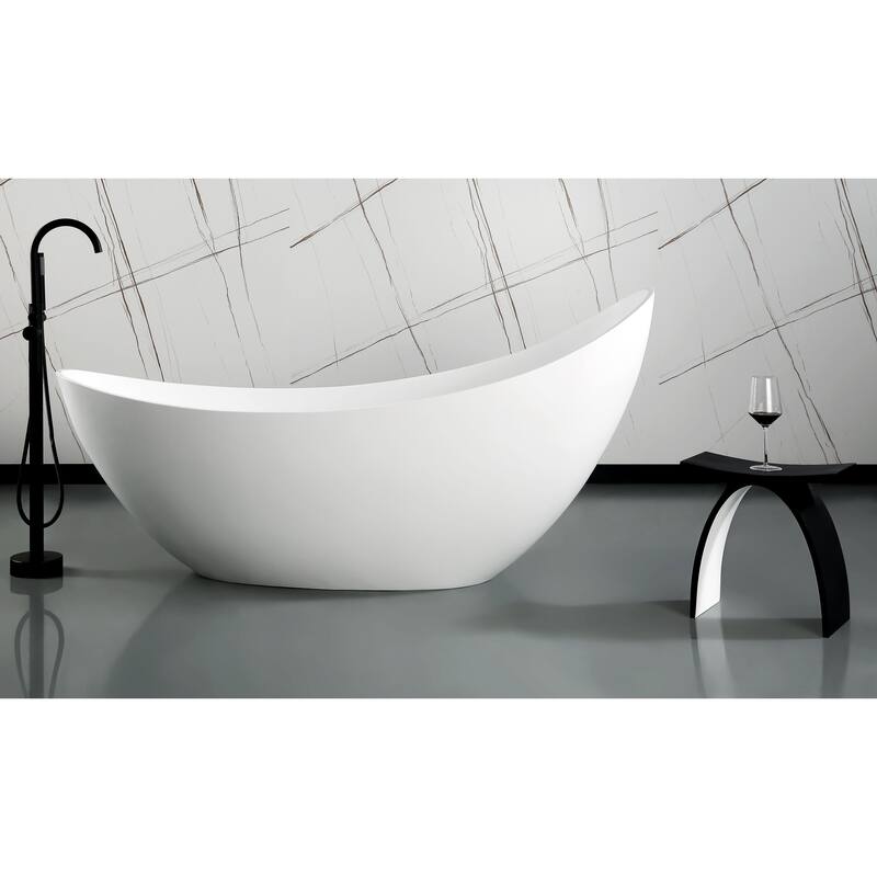 Black Matte Arched Solid Surface Resin Bathroom / Shower Stool