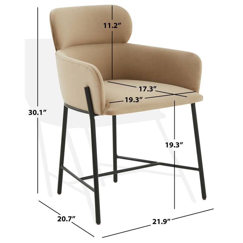 SAFAVIEH Couture Zuhal Dining Chair (Fully Assembled) - 21.9" W x 20.7" L x 30.1" H - 22Wx21Dx30H