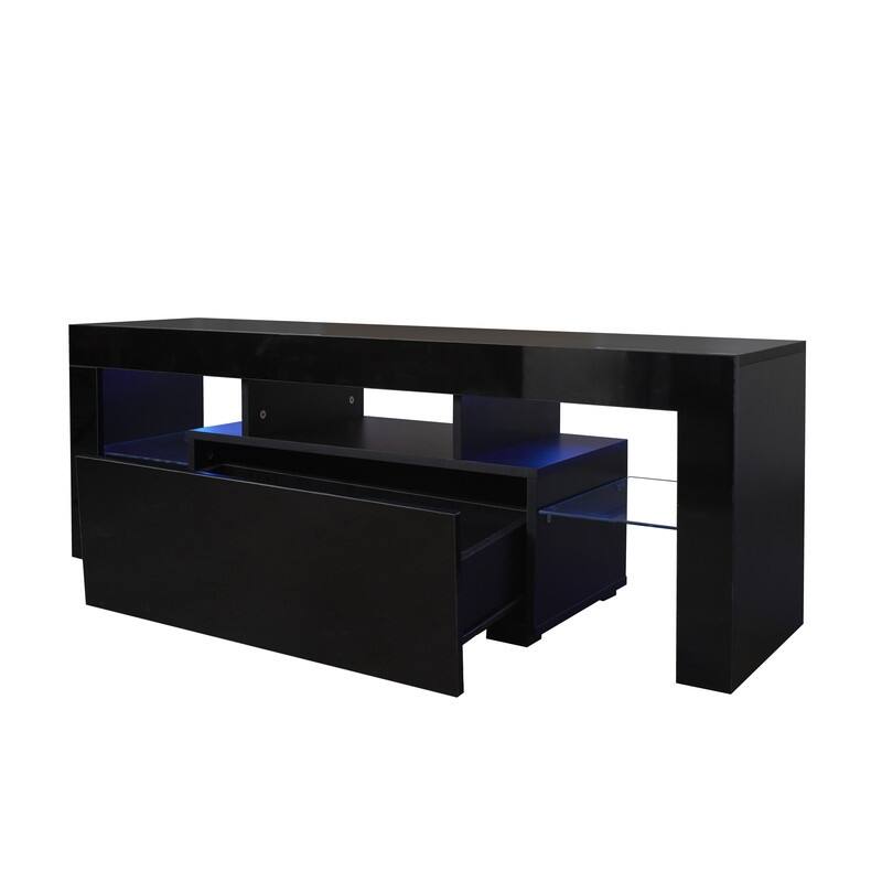 Entertainment TV Stand, Large TV Stand TV Base Stand with LED Light TV Cabinet