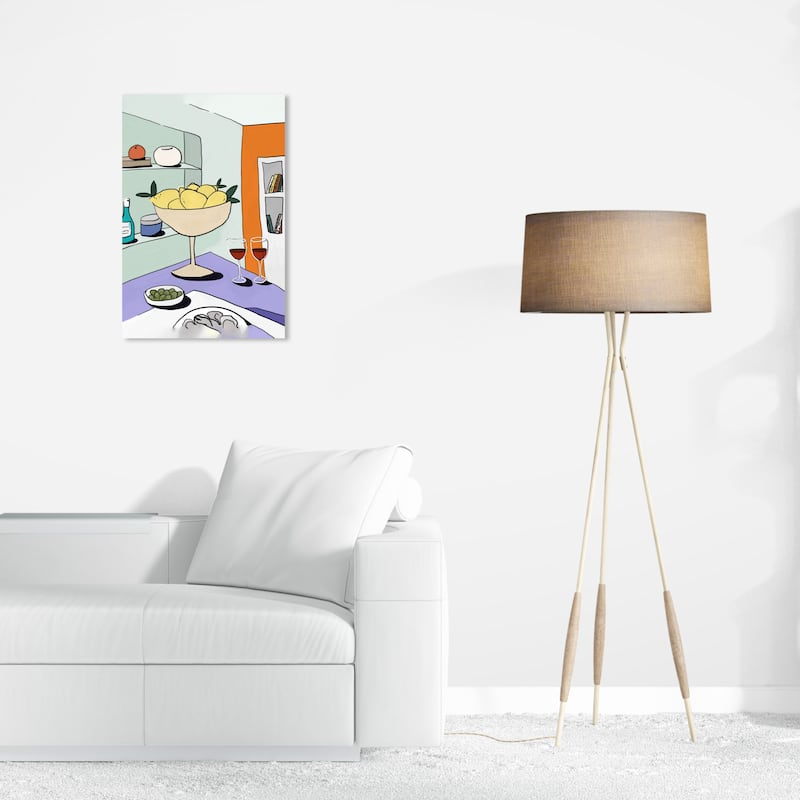 Wynwood Studio Canvas Drinks and Spirits Just Cheers Orange and Light Green Modern & Contemporary Wall Art Canvas Print - 24 x 16