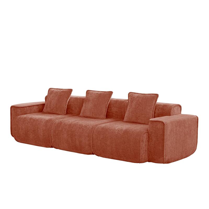 GDFStudio - Modular 3-Seater 108.66" Boneless Velvet Sofa