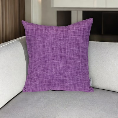 HomeRoots 18" Purple Weave Cotton Throw Pillow