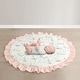 preview thumbnail 1 of 4, Lush Decor PiXie FoX Baby Round Ruffle Play Mat Pink/Gray