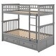 preview thumbnail 16 of 18, Twin over Twin Bunk Bed with Drawers and Fence-Shaped Guardrails