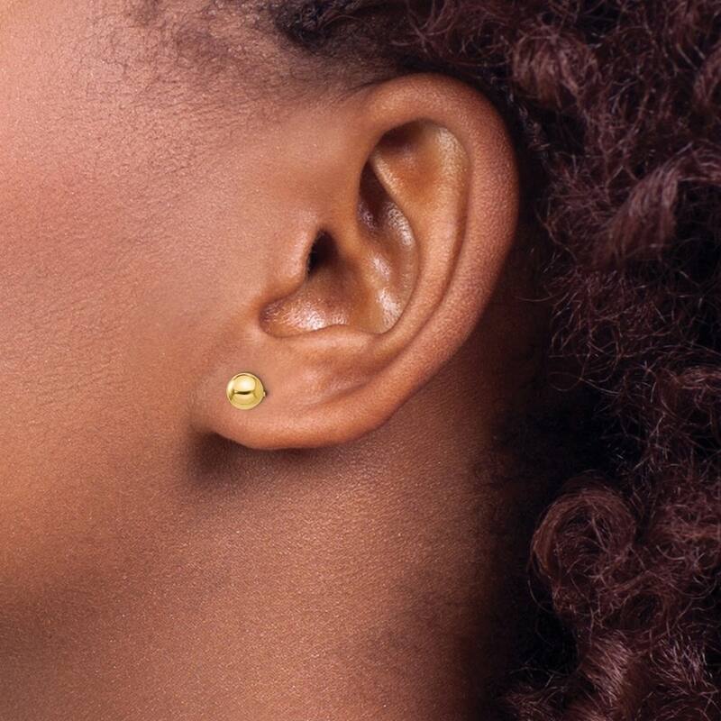 Curata 14k Yellow Gold Girls Polished 5mm Ball Post Earrings