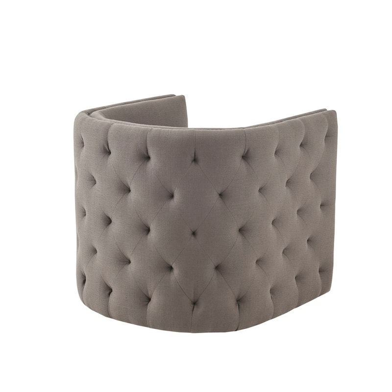 Swivel Single Sofa Chair with Nailhead Trim and Tufted Backrest