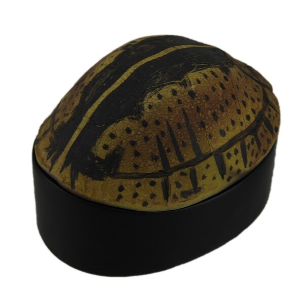 Desert Tortoise Shell Decorative Trinket Box - 4 X 5.5 X 4.5 inches
