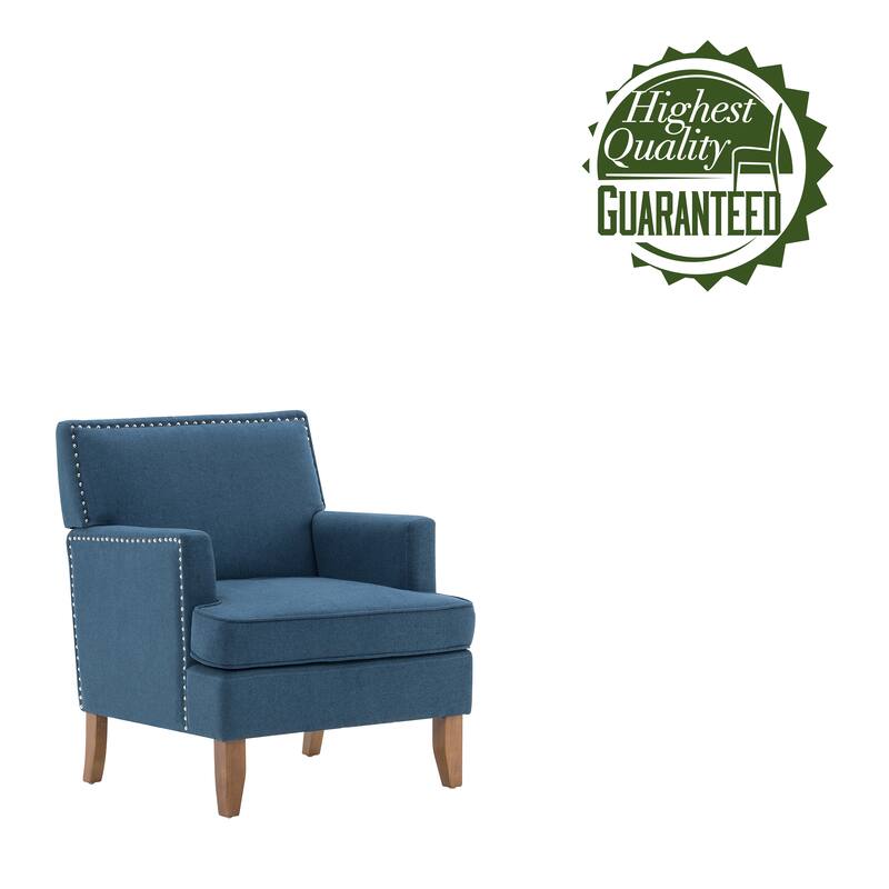 Porthos Home Gavi Fabric Upholstered Accent Chair with Rubberwood Legs