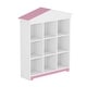 preview thumbnail 10 of 8, House-shaped Storage Rack with 9 Storage Compartments, Three-layer Bookshelf for Kids