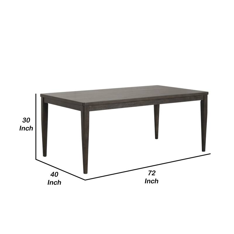 Oline Dining Table, Dark Walnut Brown Wood, Rectangular 72 Inch Top - Walnut Brown