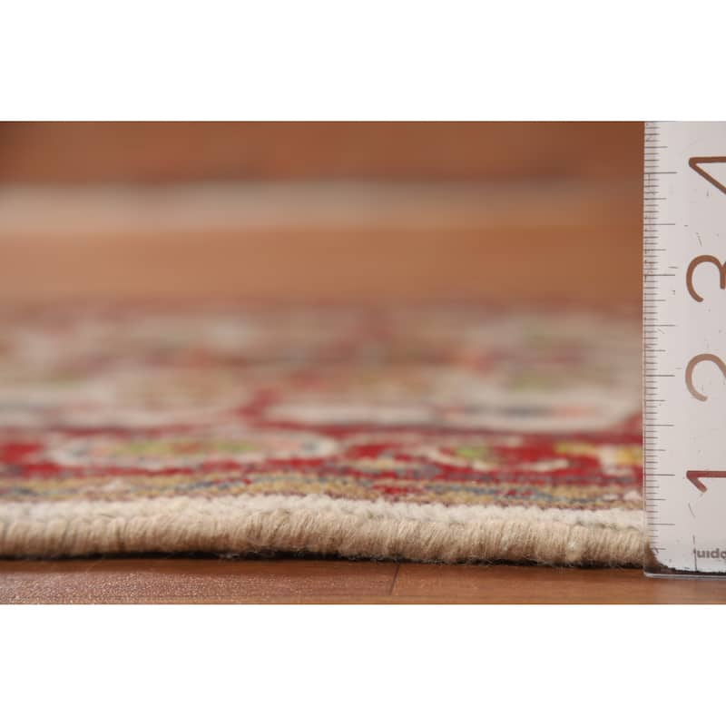 Floral Ivory Oushak Indian Foyer Rug Handmade Wool Carpet - 2'10"x 4'10"