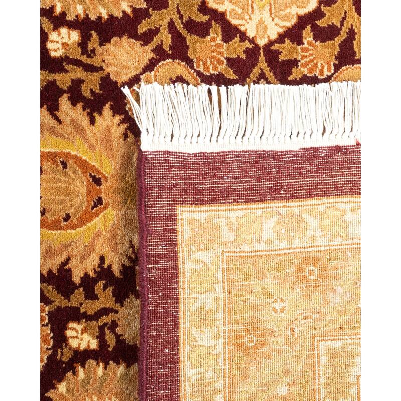 Overton Hand Knotted Wool Vintage Inspired Traditional Mogul Red Runner Rug