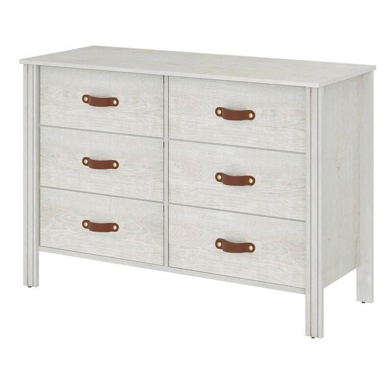 WAMPAT White Dresser for Bedroom, Large Long Dresser with Fabric Drawers, Kids Dressers & Chest of Drawers,