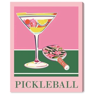 Cocktail and Pickleball Canvas Beach Coastal Art by Art Remedy - Bed ...