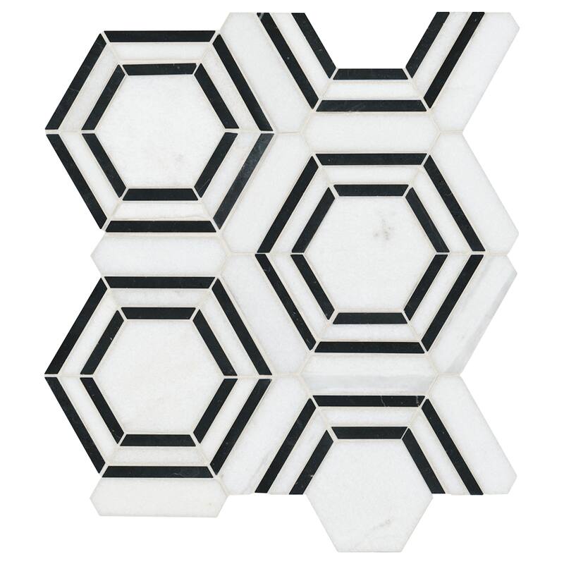 Ackland AKM-S-13X11GEP-CA 11" x 13" Marble Geometric Floor and Wall