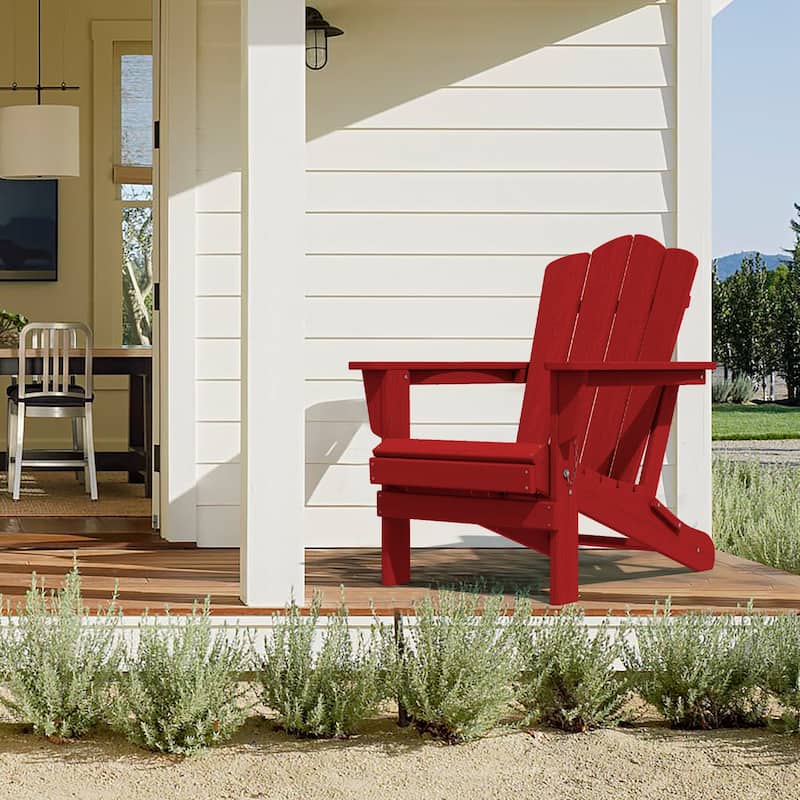 Outdoor HDPE Folding Classic Adirondack Chair All-Weather