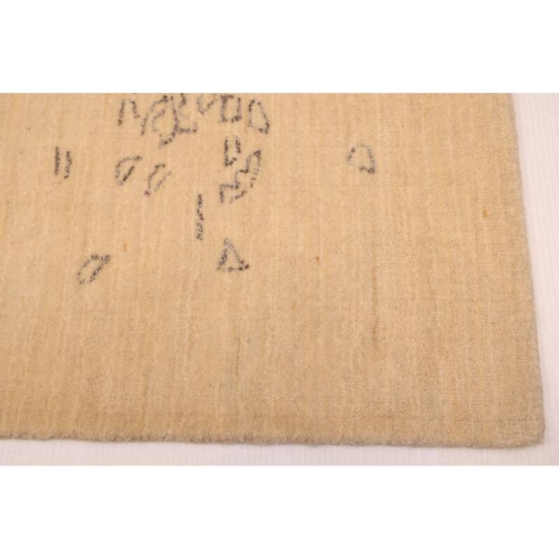 ECARPETGALLERY Hand Loomed Loreto Cream Viscose, Wool Rug - 5'5 x 7'8