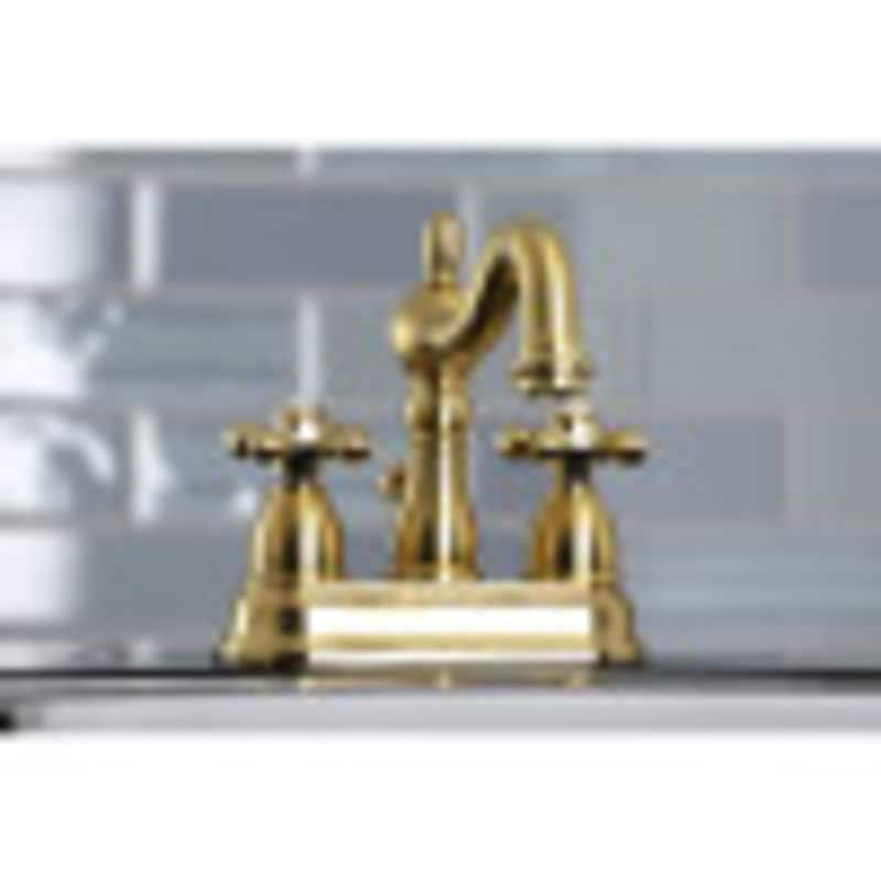 Heritage Two-Handle 3-Hole Deck Mount 4 in. Centerset Bathroom Faucet - Brushed Brass
