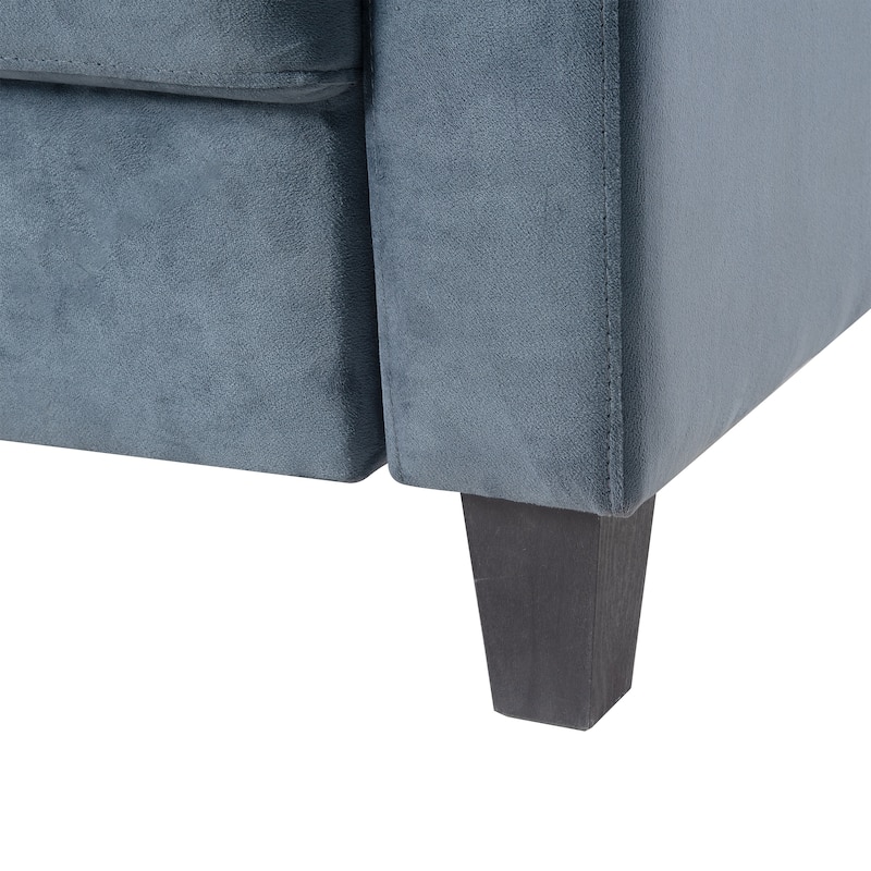 Gray 76.7" Velvet 3-seater Sofa with Sturdy Hardwood Frame and Highly Elastic Foam for Living Room
