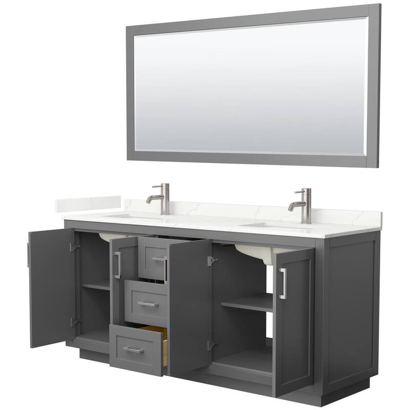 Wyndham Collection WCF292972D-QTZ-UNSM70 Miranda 72" Free Standing