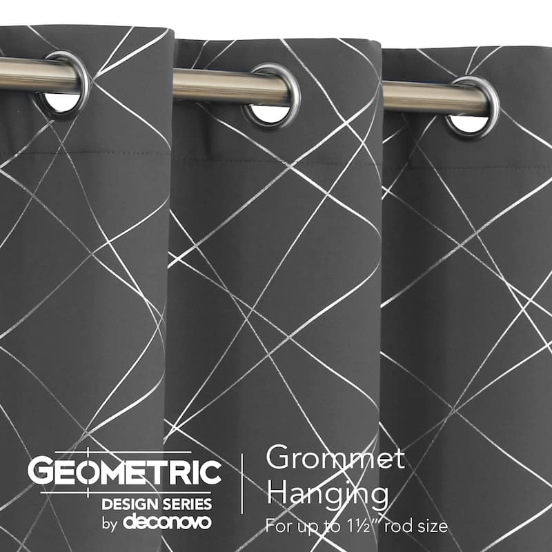Deconovo 52 Inch Geometric Print Curtain Panel Pair(2 Panel)