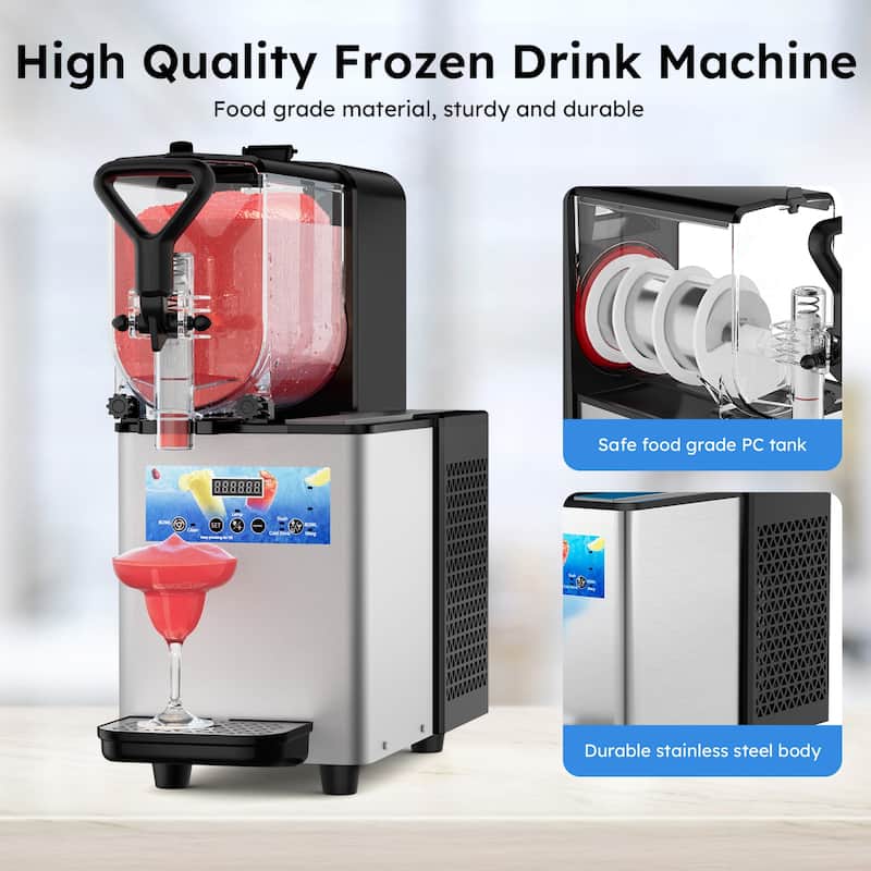 Commercial Slushy Machine, 3L/6L/12L/24L/36L, Self-Cleaning, for Margaritas, Alcoholic Beverages, Smoothies, and Soft Ice Cream