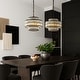 preview thumbnail 13 of 15, AloaDecor Modern Crystal Chandelier Matte Black Finish Tiered Drum Pendant Light for Small Spaces Dining Room Entryway