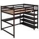 preview thumbnail 84 of 82, Space-Saving Loft Bed with Storage Shelves and Desk, Solid Wood Loft Bed Frame with Ladder and Guardrail for Kids Teens Adults